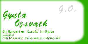 gyula ozsvath business card